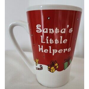 Snoopy Santas Little Helper 12oz Coffee Tea Mug Peanuts Christmas EUC